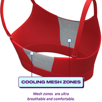 Plain color bralette with cooling mesh zones
