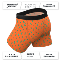 Super soft orange pouch underwear with fly