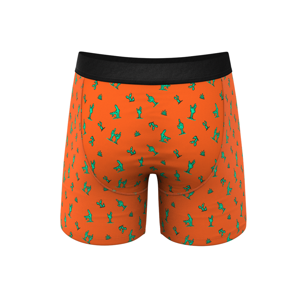 Comfy orange underwear printed with cactus