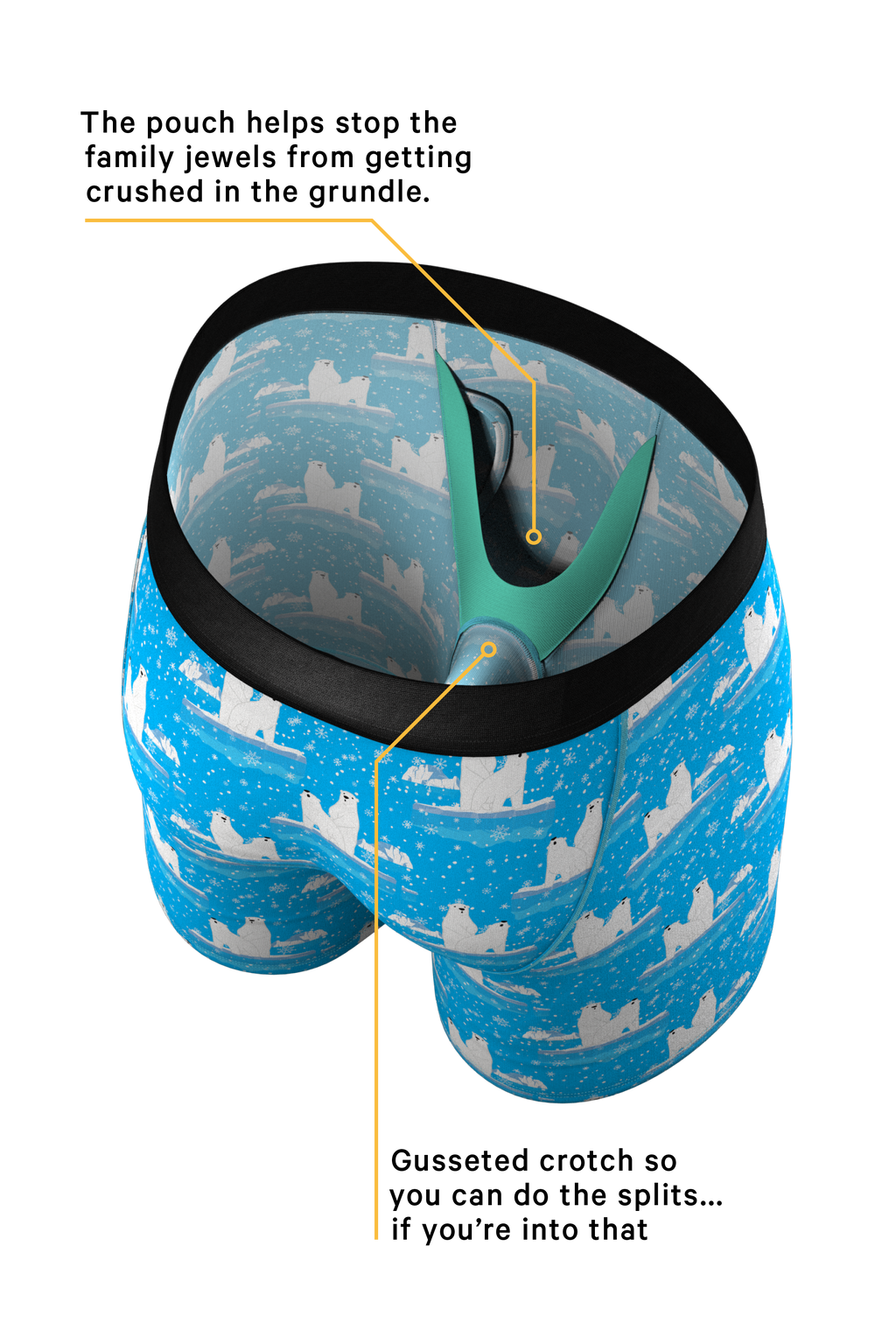 light blue ball hammock pouch underwear