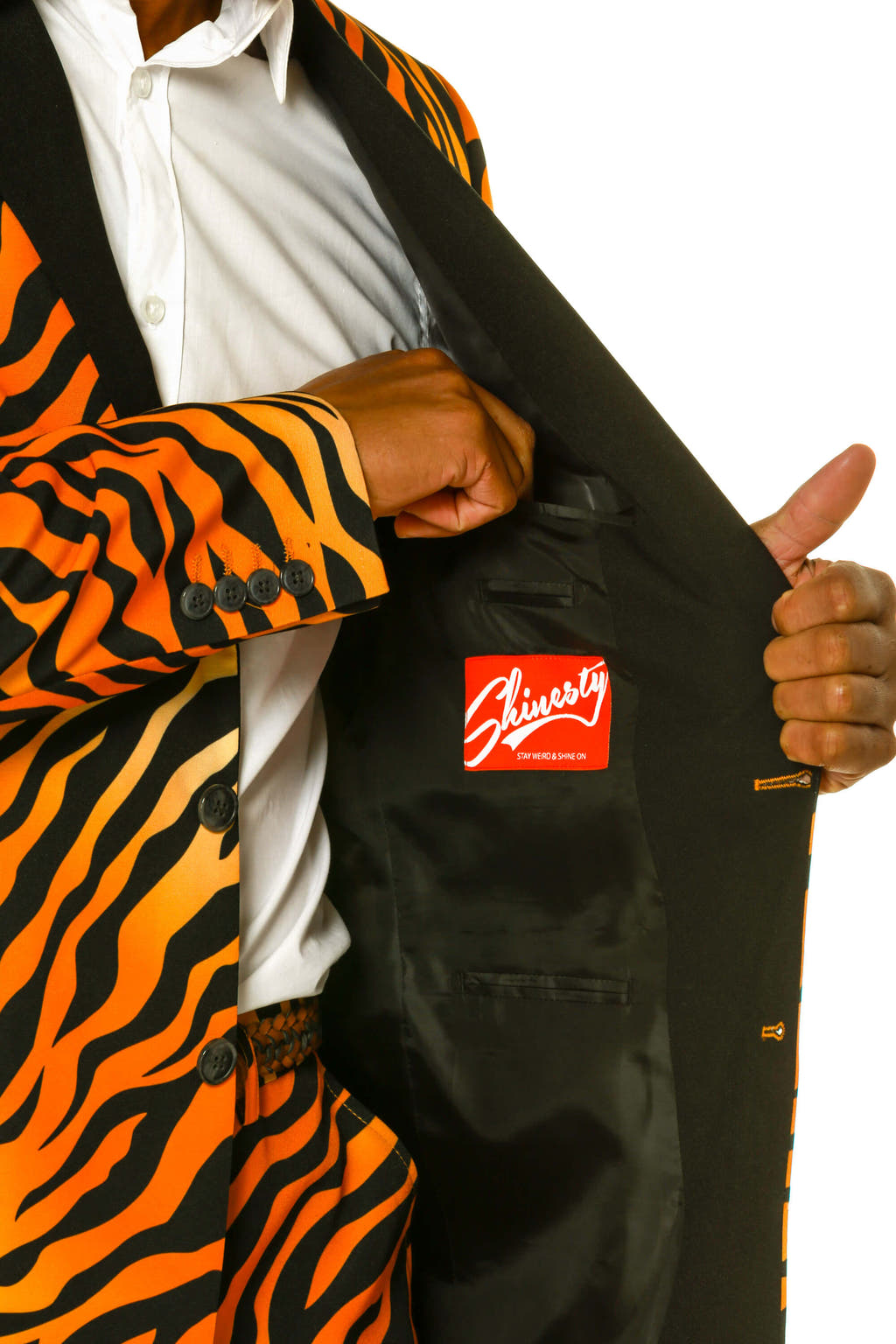 Tiger print suit for guys