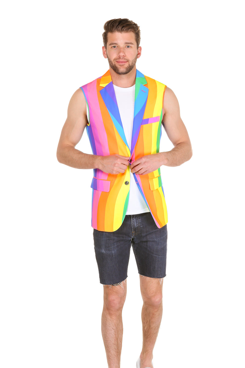 Rainbow Sleeveless Blazer | The Sleeveless Sundial