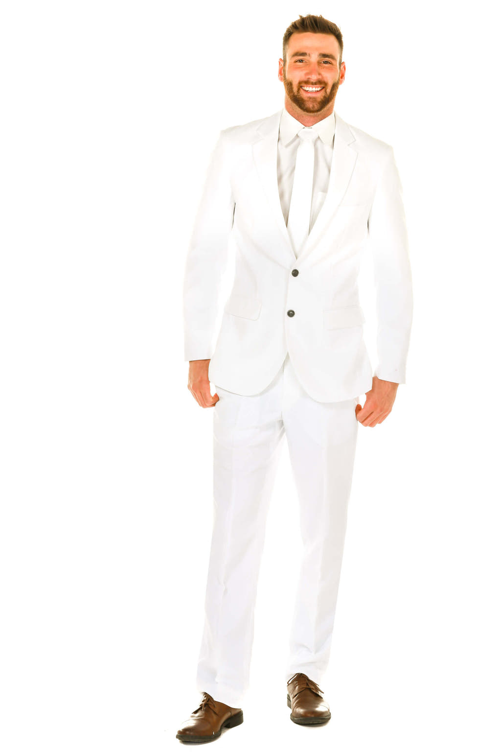 Men's White Valentines Day Suit blazer jacket pants tie