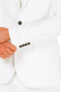 Men's White Party Suit cuff detail
