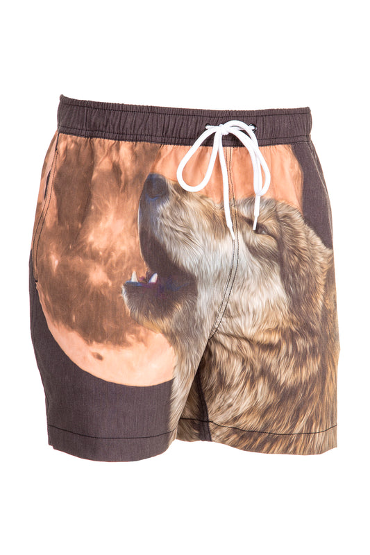 Men's Howling Wolf Swim Trunk | The Blood Brothers