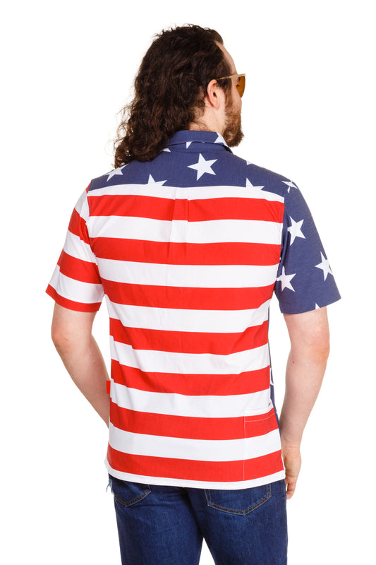 Mens American flag Hawaiian Shirt | The Johnny Adams