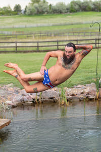 American flag print swim brief