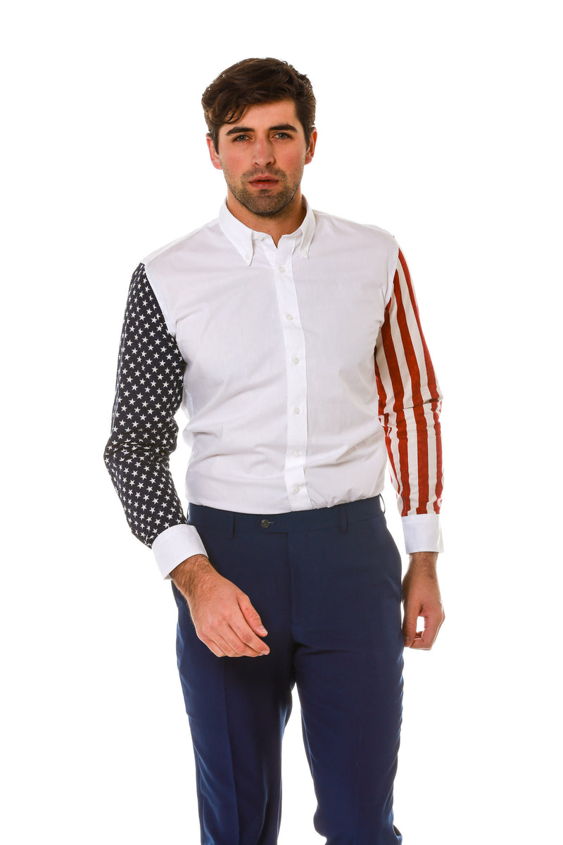 american flag button down shirt