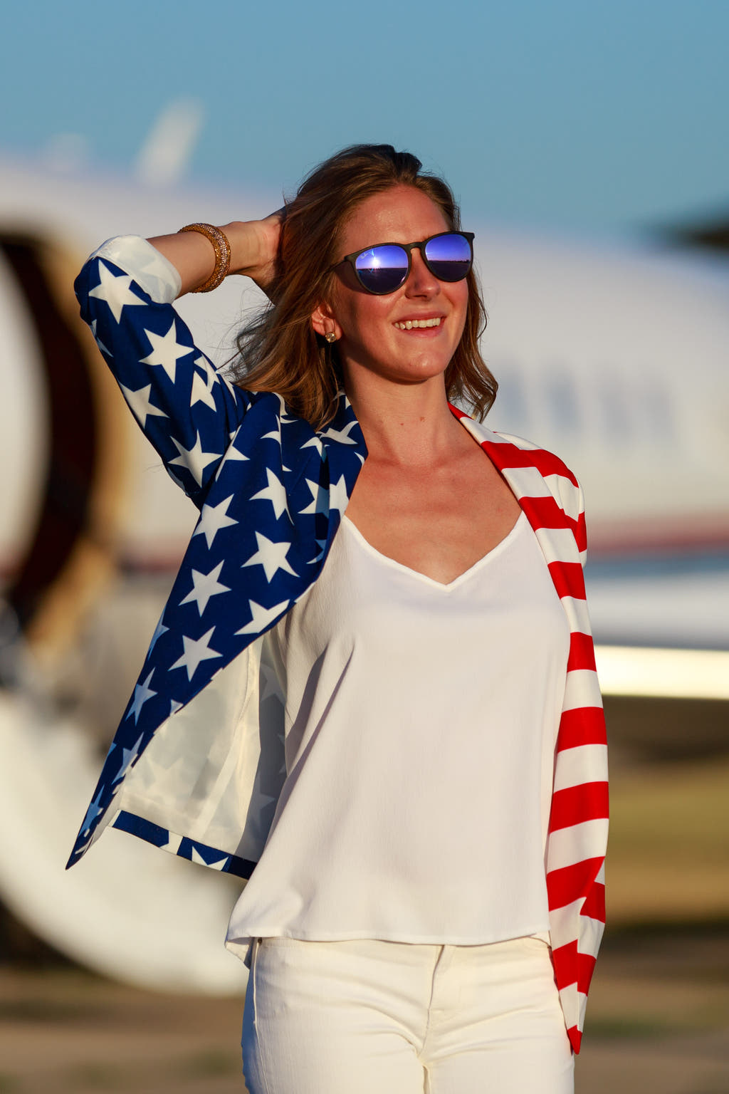 Women's American flag blazer