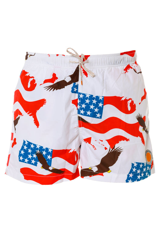 baby boy american flag swim trunks