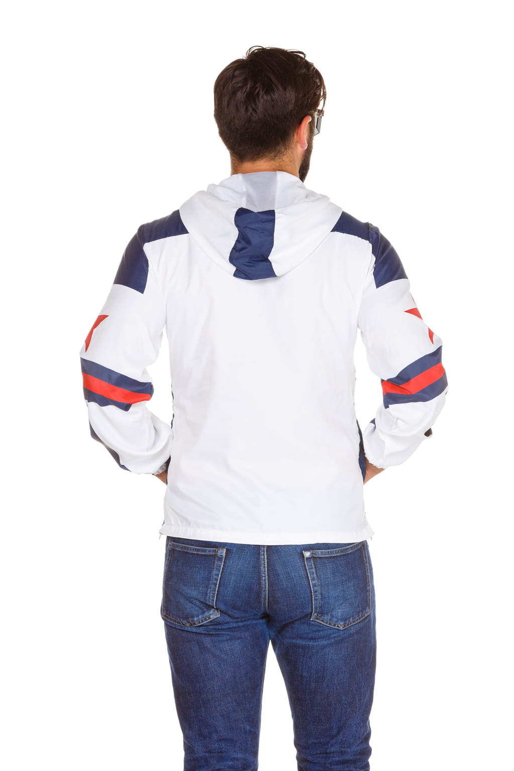 white usa style wind breaker