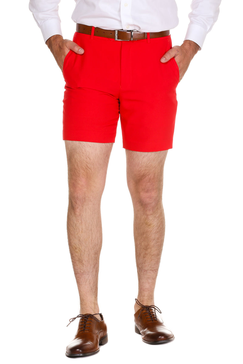 red khaki shorts