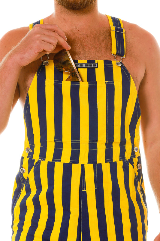 Blue And Yellow Striped Overalls Theyre Maize Not Yellow Michigan Bibs 1034