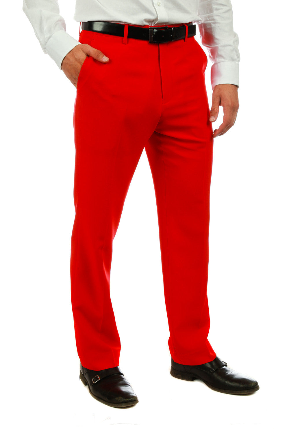 Navy & Red Slim Fit Plaid Pants | D&K SUIT DISCOUNTERS