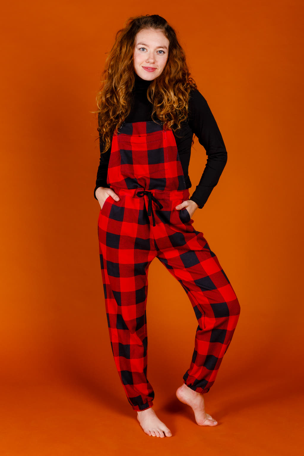 womens red buffalo check christmas pajamaralls