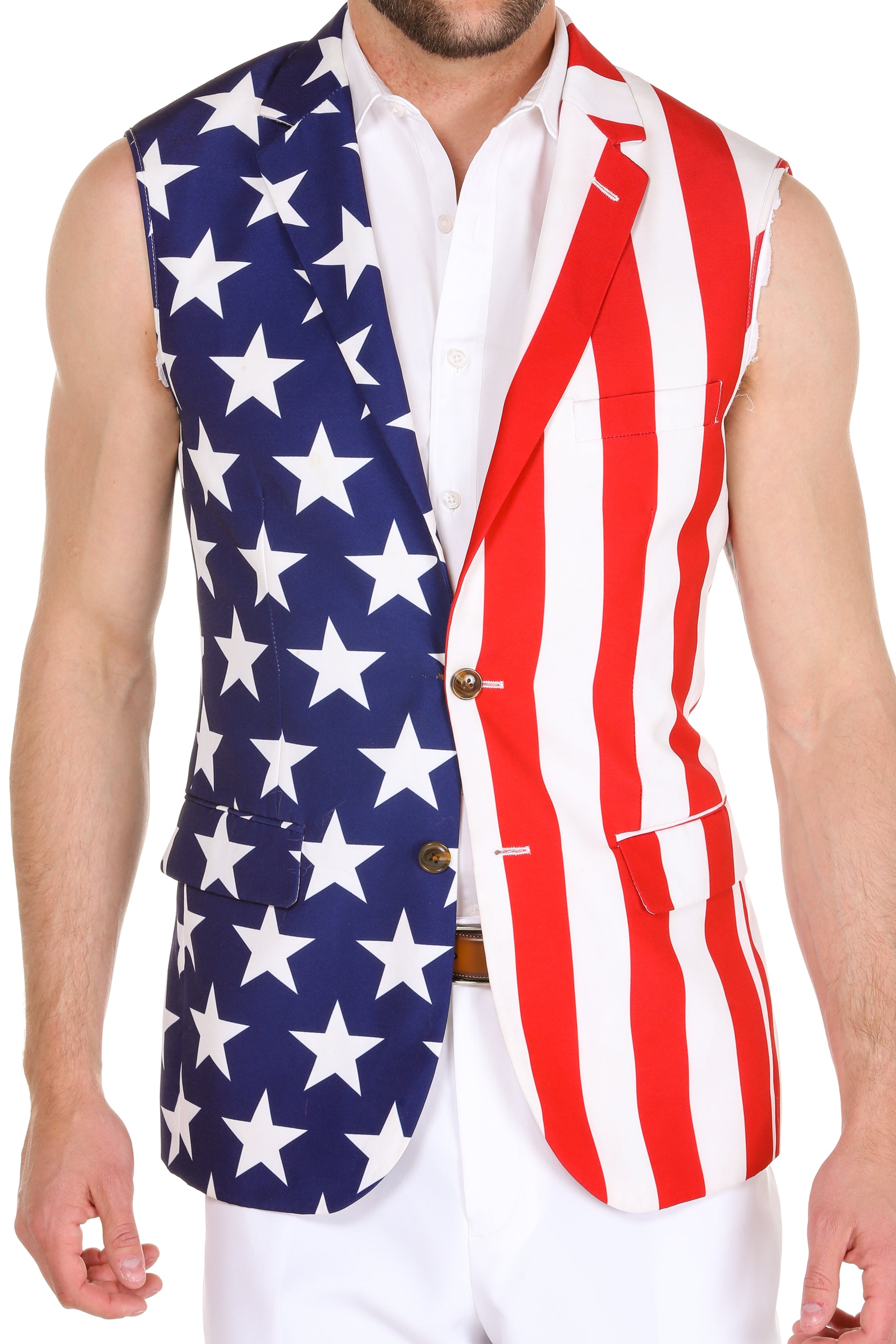 American Flag On Vest Stock Photo - Download Image Now - American