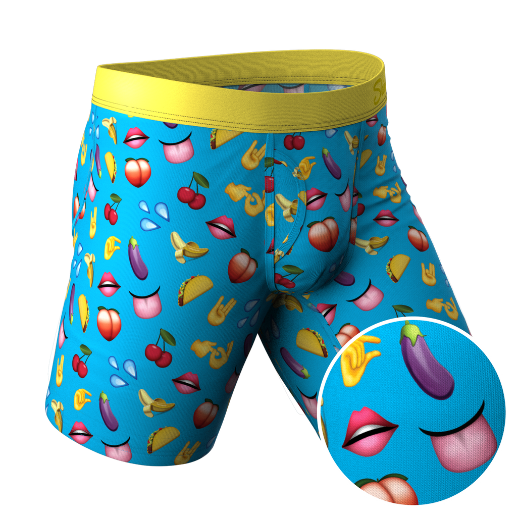 Products The Innuendo | Emoji Long Leg Ball Hammock® Pouch Underwear With Fly