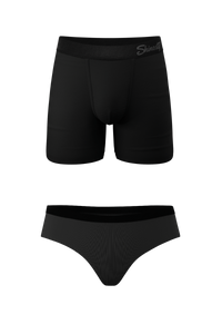 The Jack And Jane | Couples Matching Black Ball Hammock® Boxer and Cheeky Pack