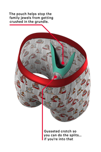 Ball Support Pouch Christmas Crime Boxers