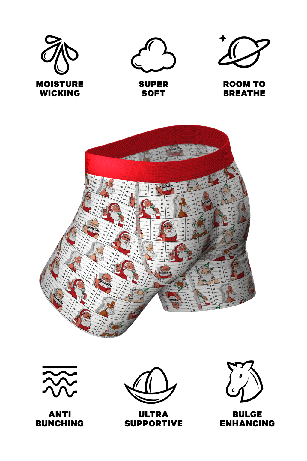Comfortable Breathable Criminal St Nick Boxers