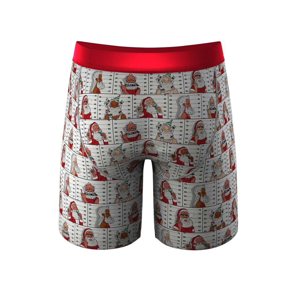 santa in jail long leg boxers with fly
