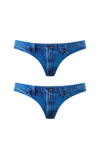 The Jeanstring | Denim Thong Couples Matching Underwear 2 Pack