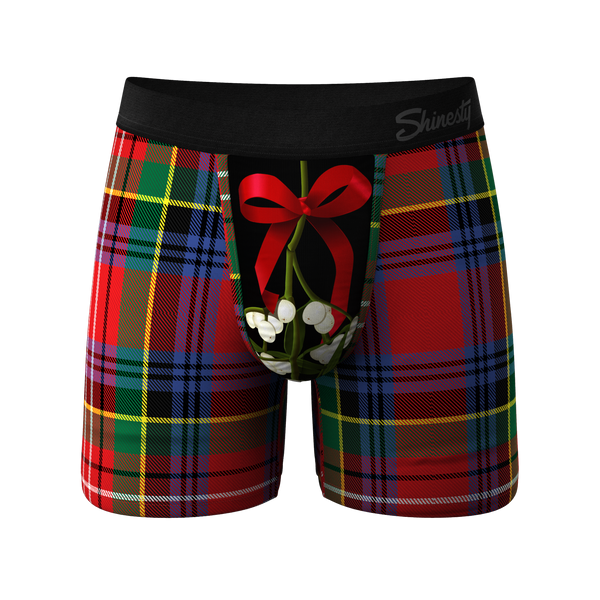 The Kiss Me There | Mistletoe Plaid Christmas Ball Hammock® Pouch Underwear