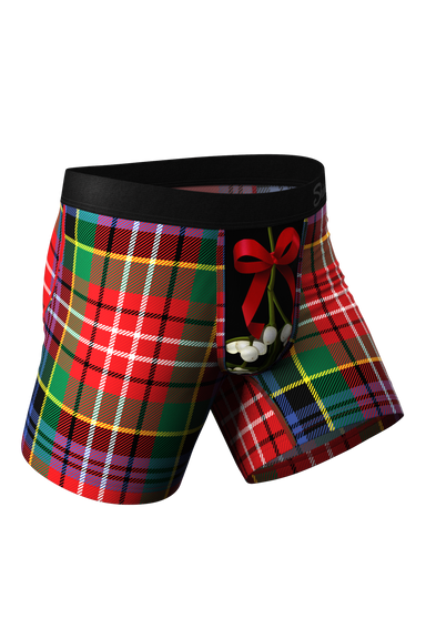 Mistletoe Plaid Christmas Ball Hammock® Pouch Underwear | The Kiss Me There