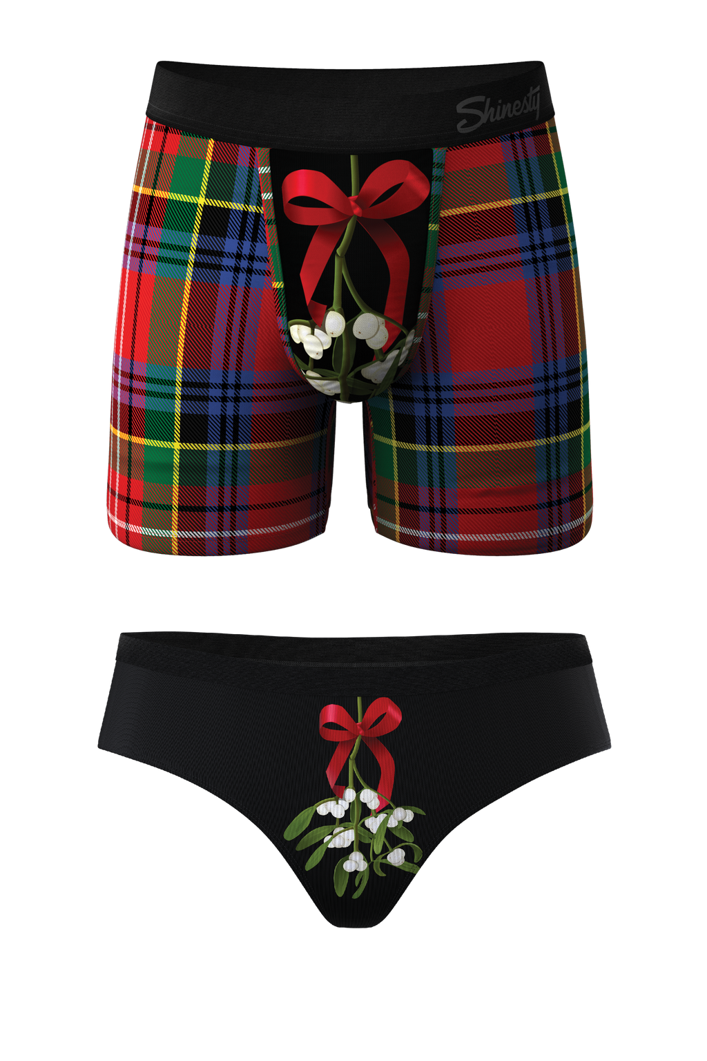 The Kiss Me There | Mistletoe Ball Hammock Boxer® And Cheeky Matching Couples Underwear Pack