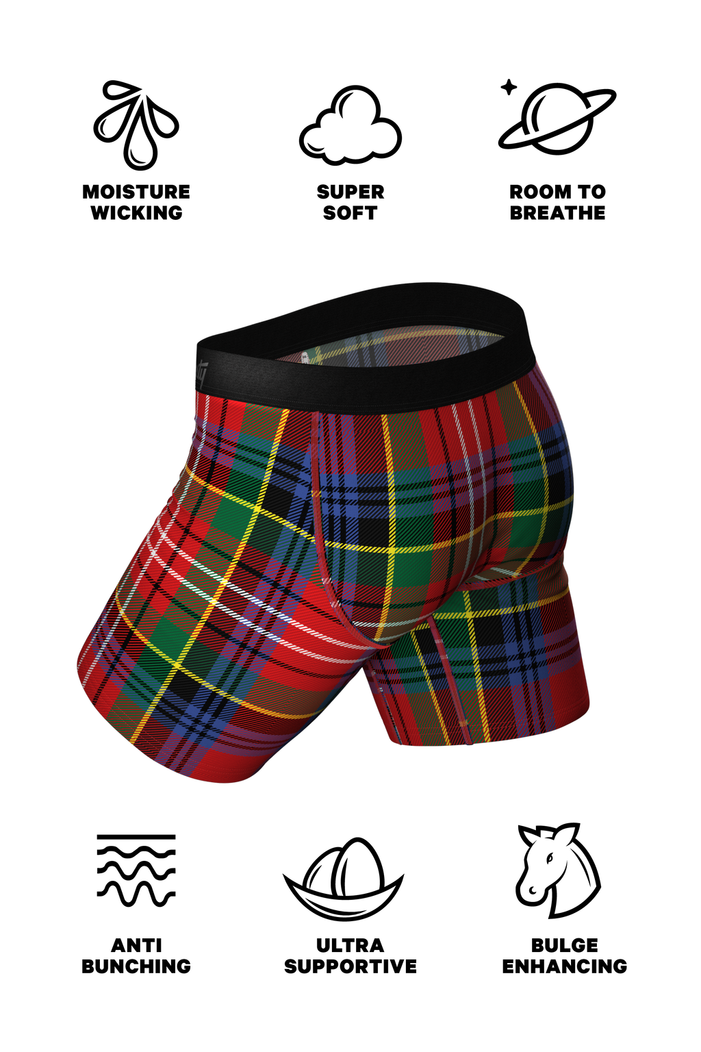 Comfortable Christmas Plaid Boxer Briefs