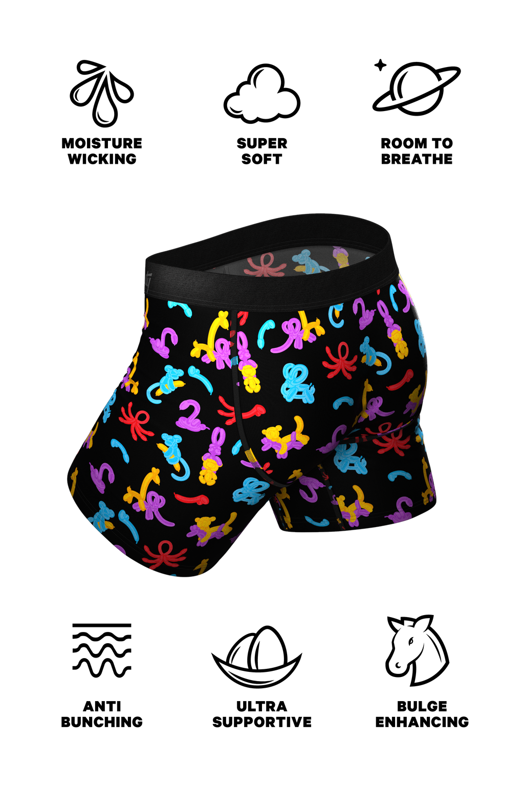 black and neon colors underwear for men