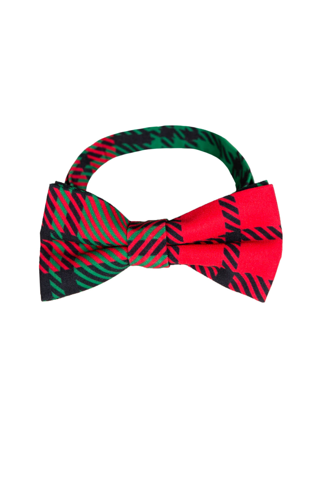 Red And Green Christmas Plaid Bow Tie