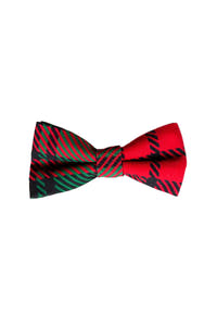 The Lincoln Log Love Daddy | Red And Green Christmas Plaid Bow Tie
