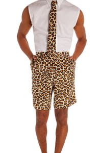 short sleeve leopard suit