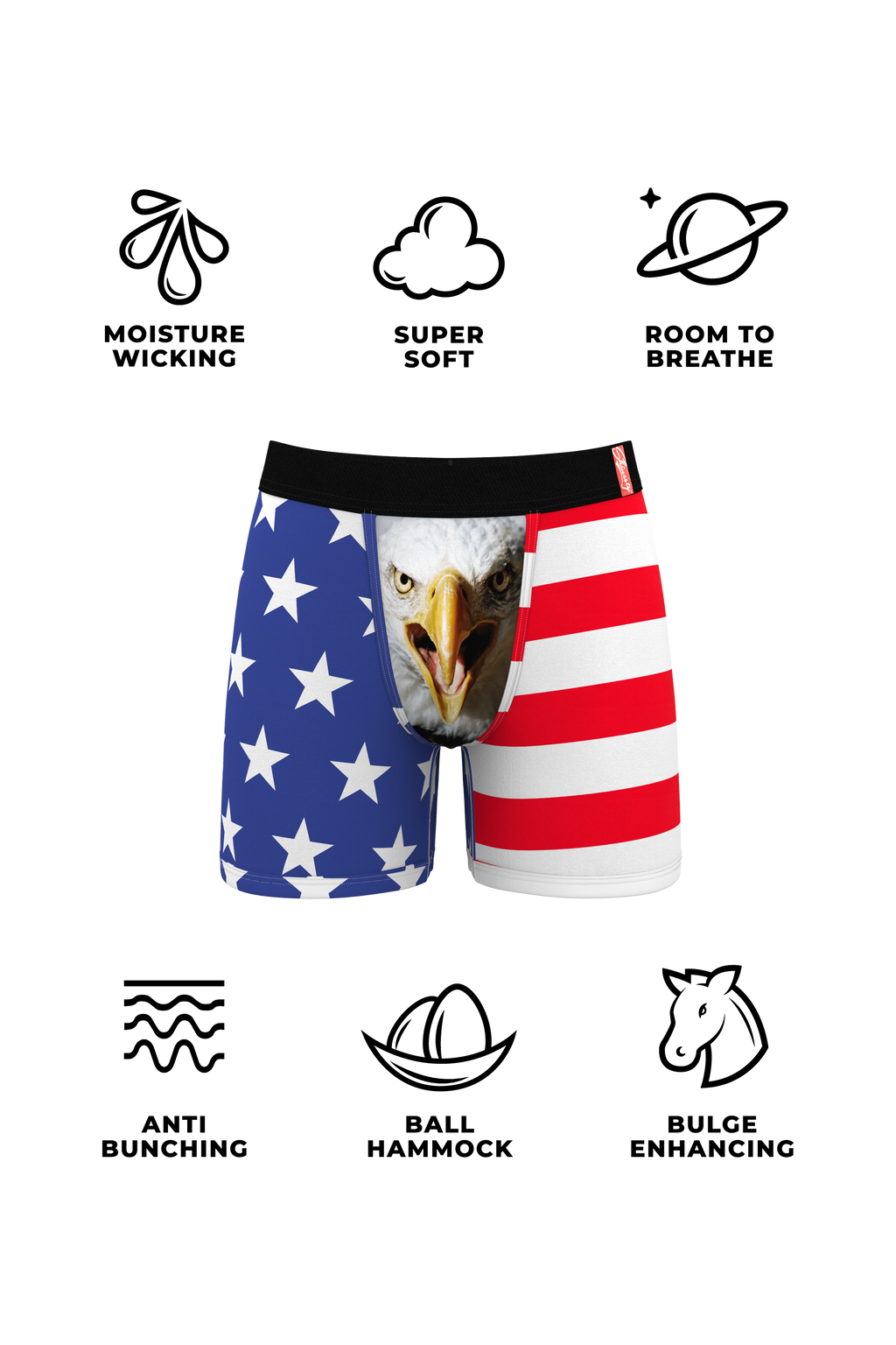 Men's eagle flag ball pouch boxers 