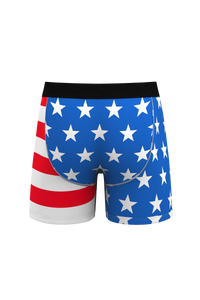 red white and blue flag boxers
