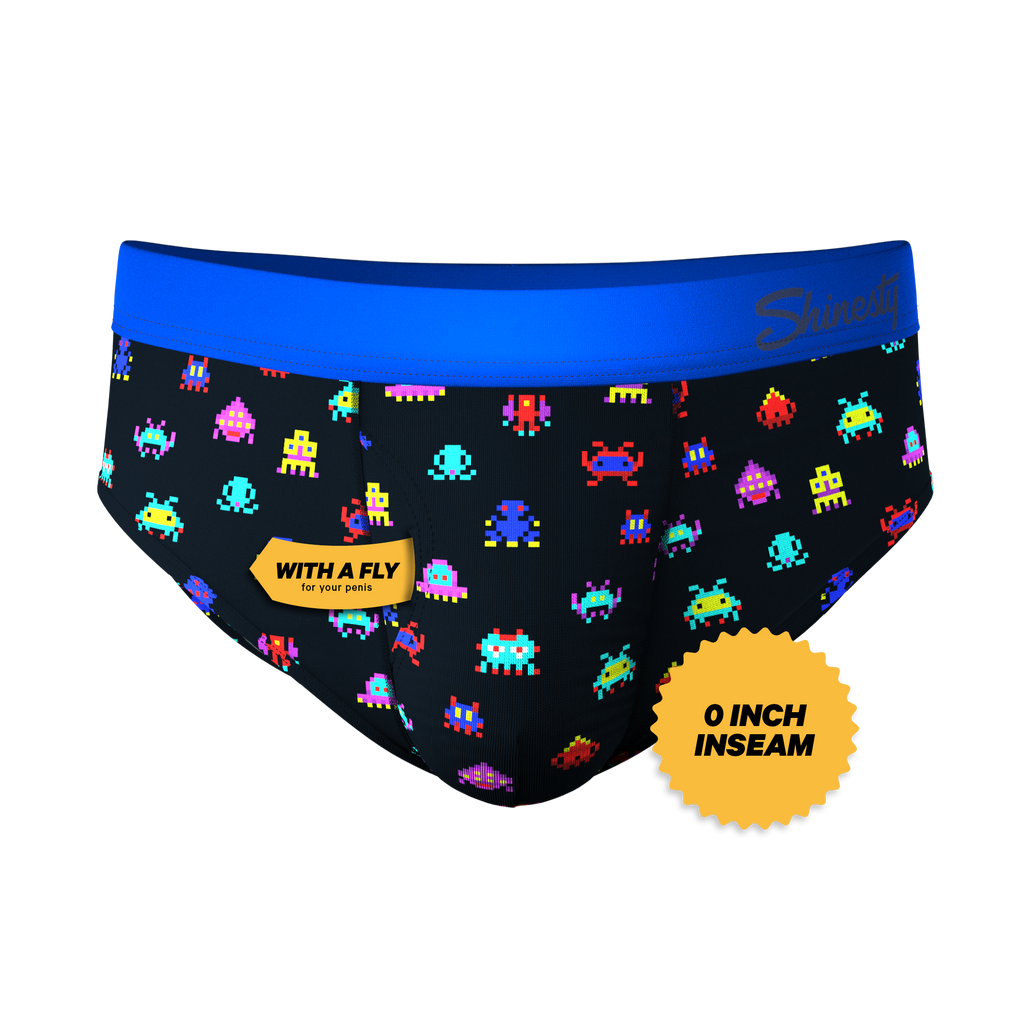 colorful master blaster pouch underwear with a fly