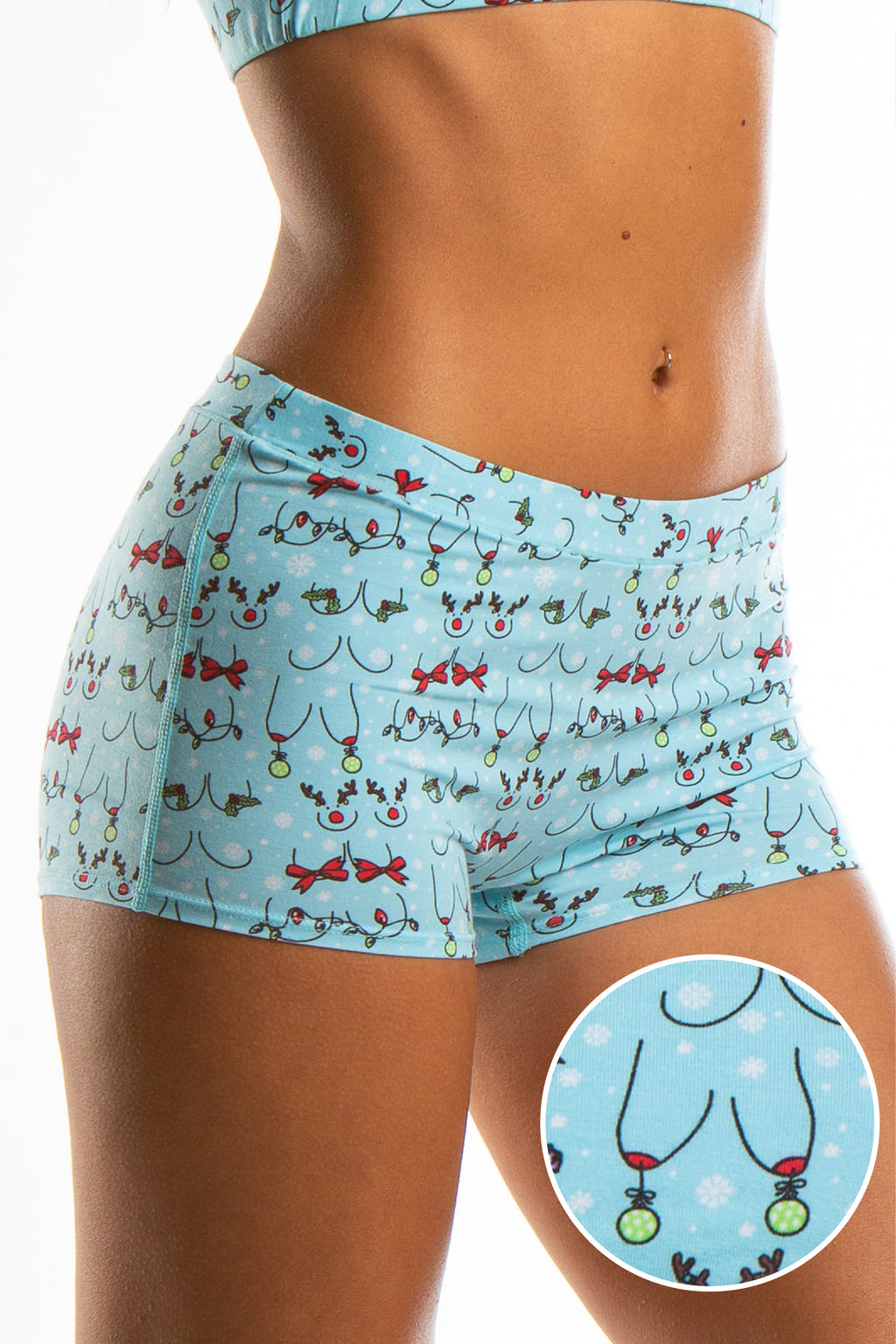 The Mistletits | Christmas Bust Boyshort Underwear