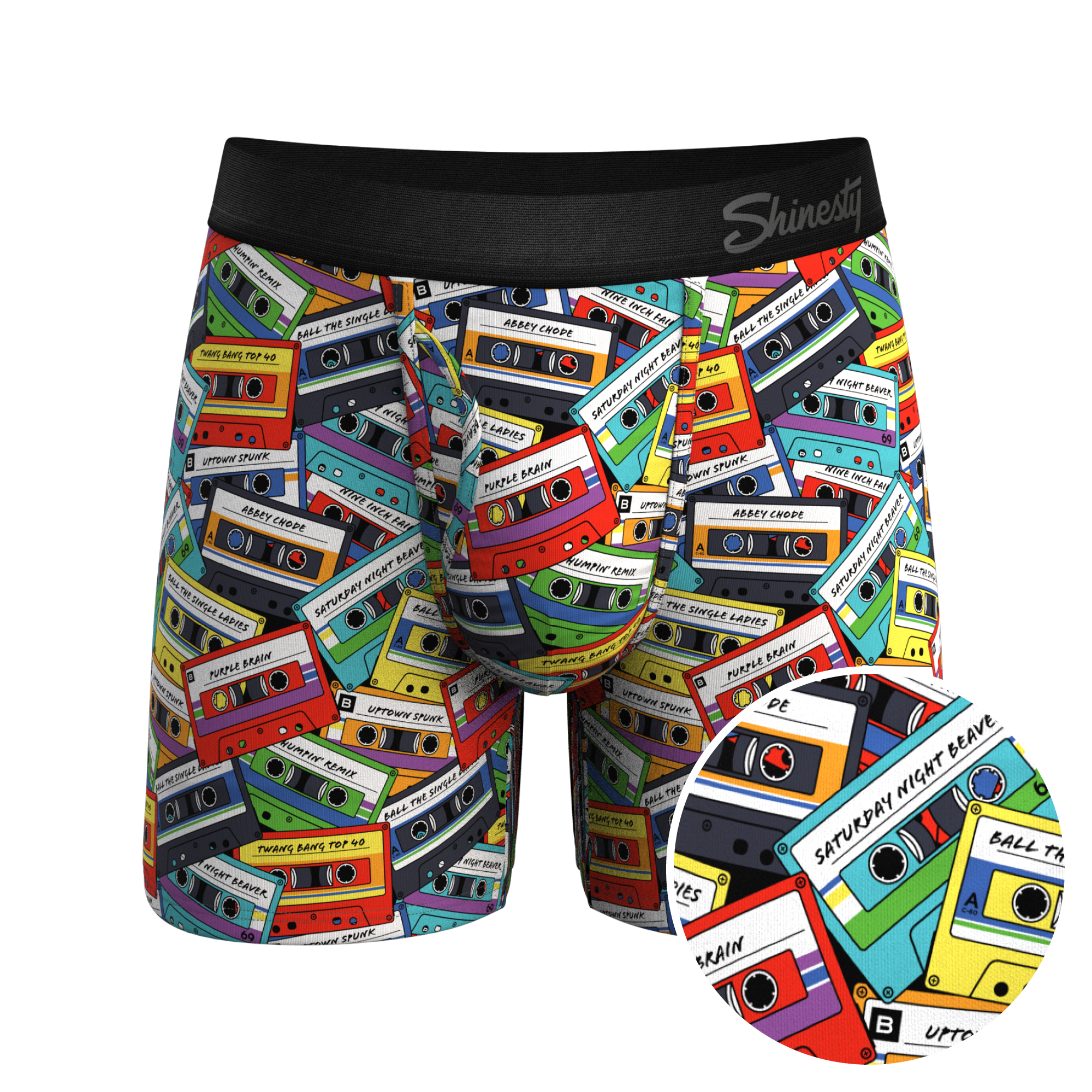 Cassette Tapes Ball Hammock® Pouch Underwear With Fly