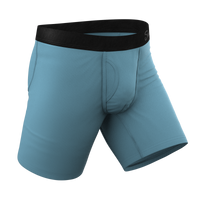 The Neptune | Slate Blue Long Leg Ball Hammock® Pouch Underwear With Fly
