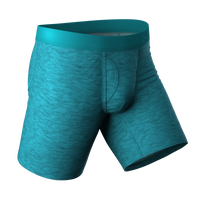 The Nerves of Teal | Teal Cotton Heather Long Leg Ball Hammock® Pouch Underwear With Fly