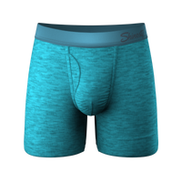 The Nerves of Teal | Teal Cotton Heather Ball Hammock® Pouch Underwear With Fly