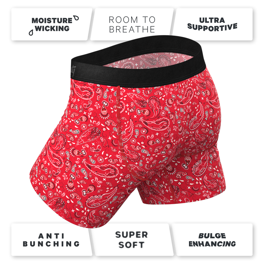 Super soft red pouch underwear with fly