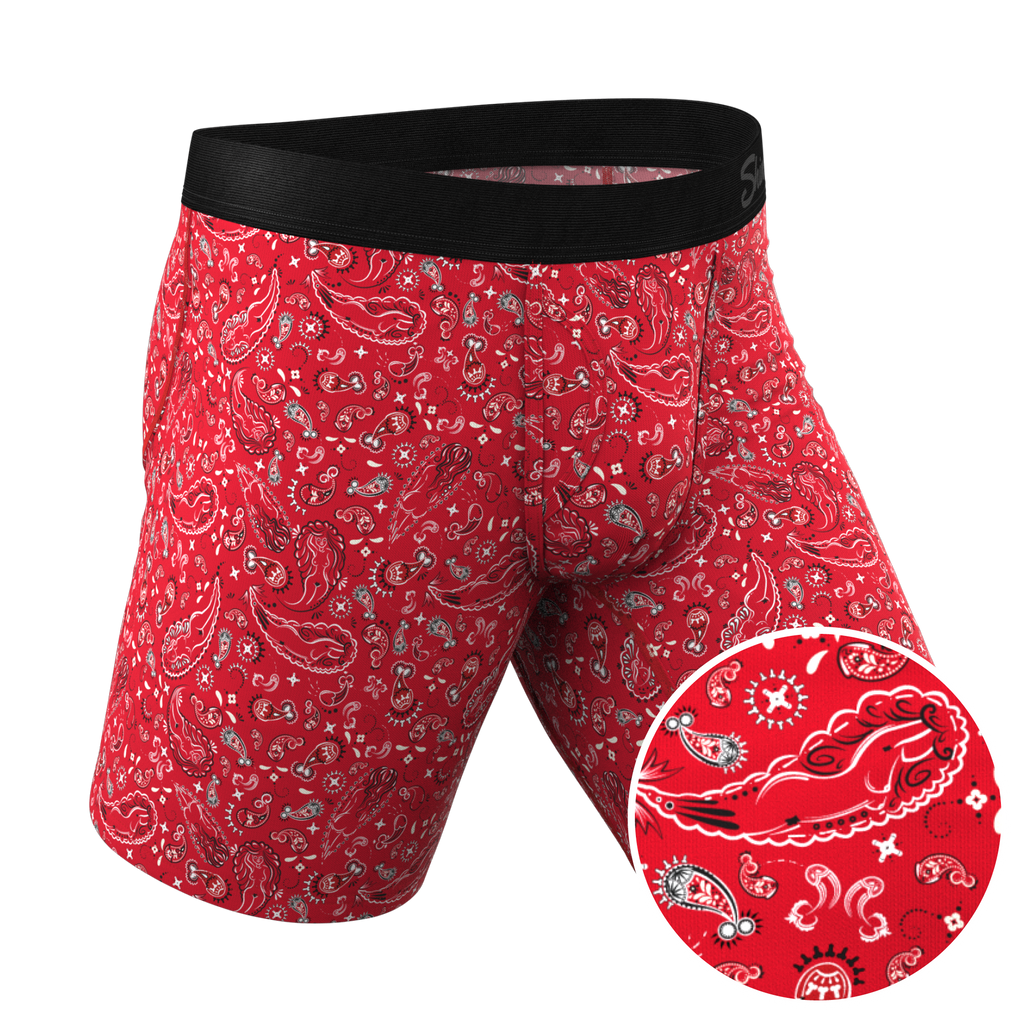 The Outlaw | Naughty Paisley Long Leg Ball Hammock® Pouch Underwear With Fly