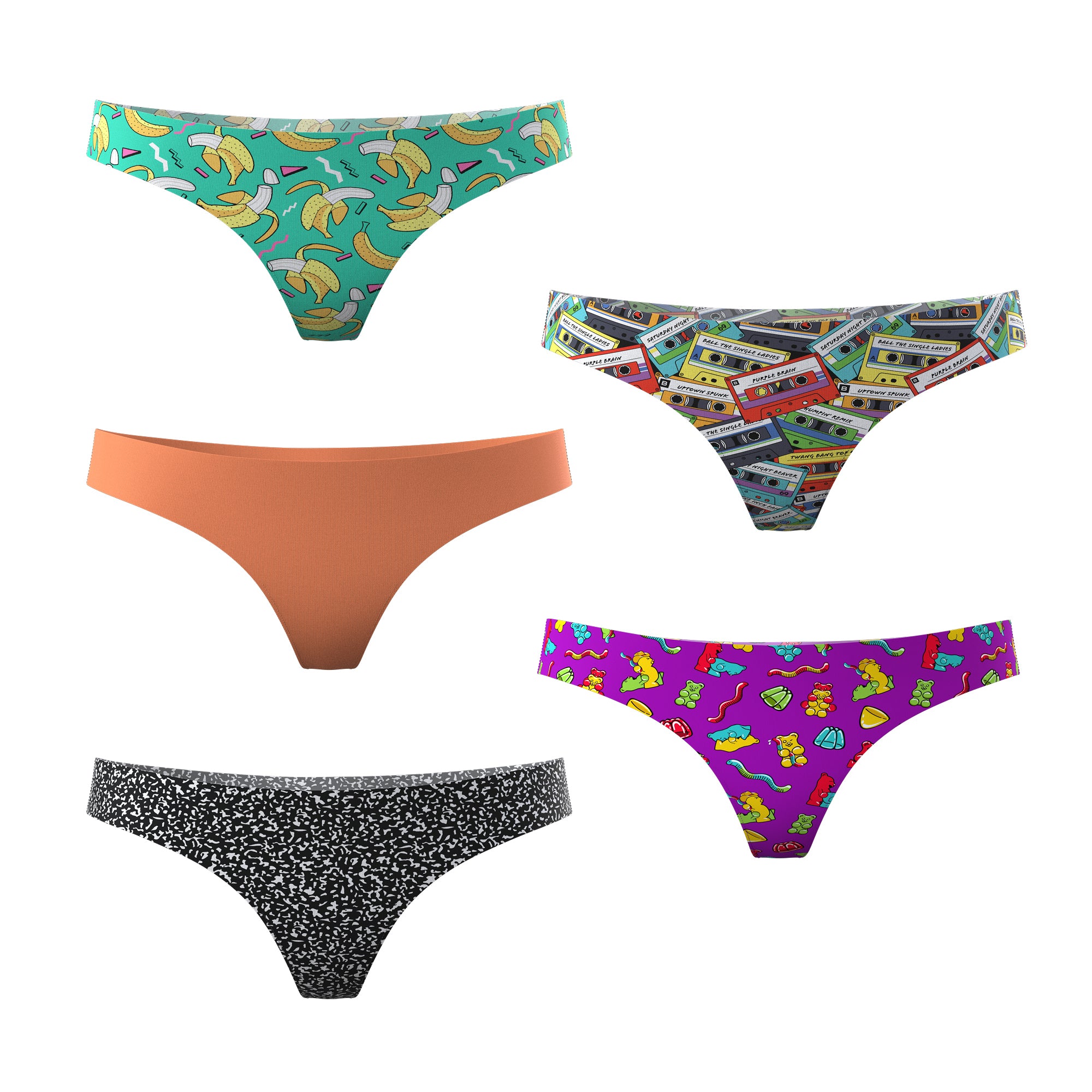 Pop Art Brain Sexy Seamless Thongs Stretch Underwear Breathable Panties  T-Back for Women S : : Clothing, Shoes & Accessories