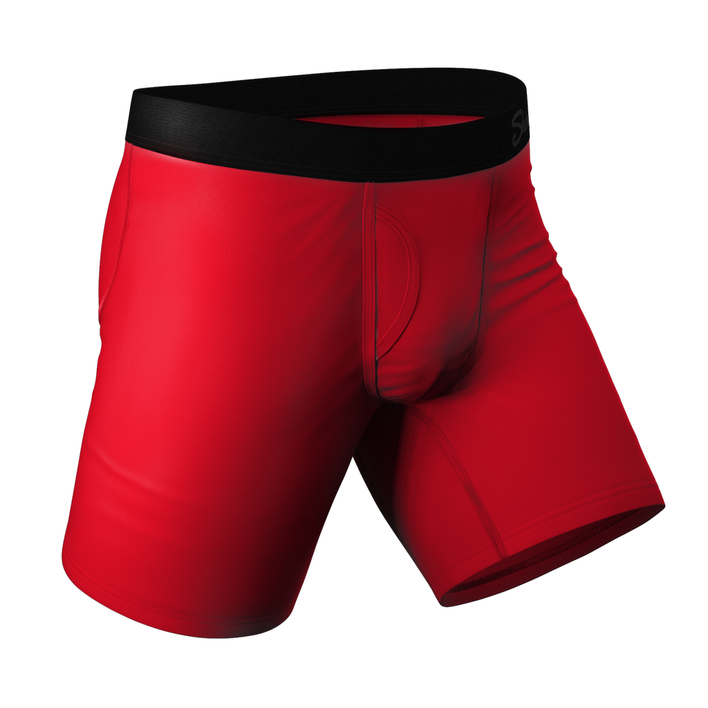 The Red Dong Effect | Red Long Leg Ball Hammock® Pouch Underwear With Fly