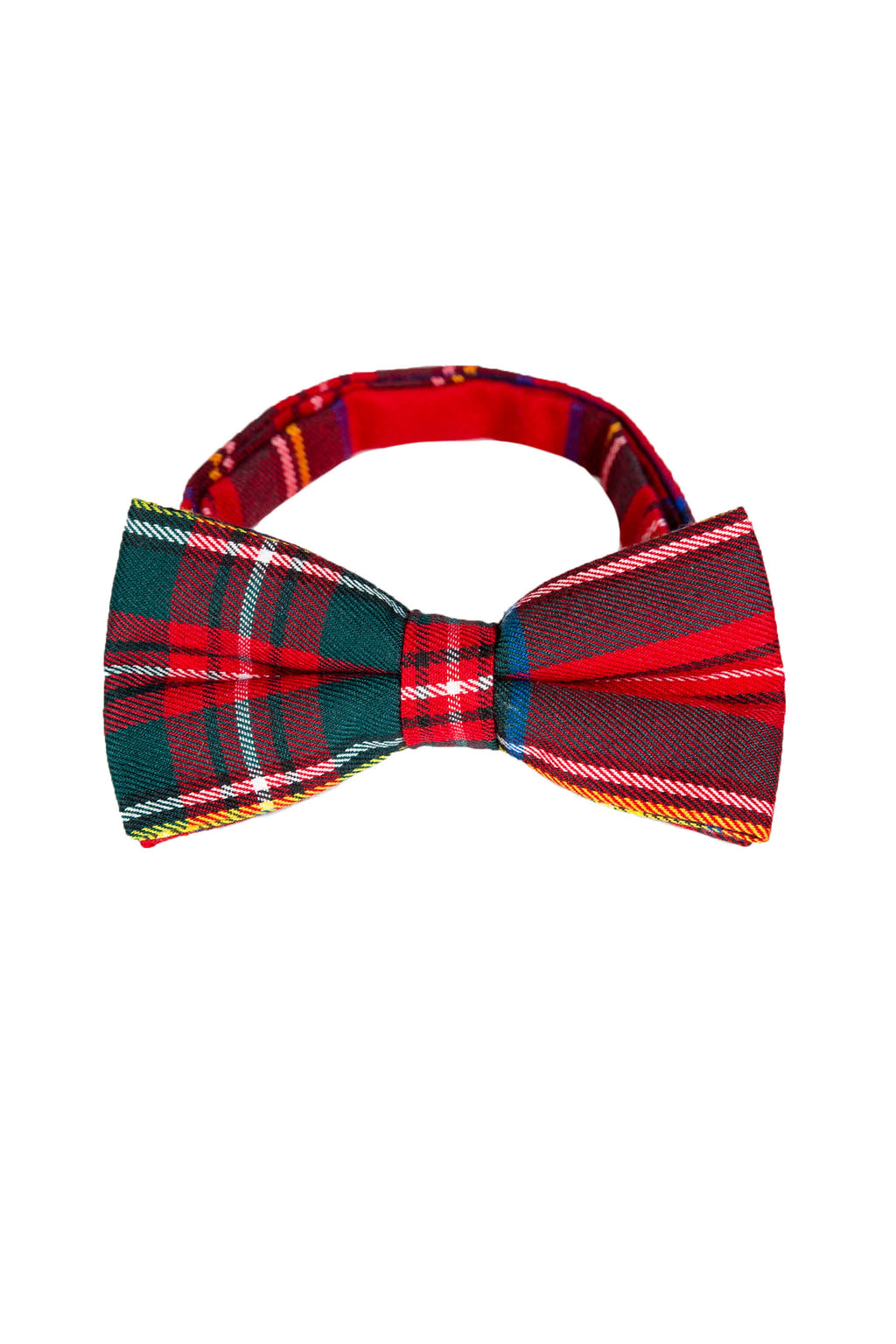 Red and Green Plaid Bow Tie