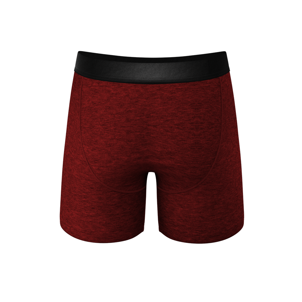 men's plain red pouch underwear with fly