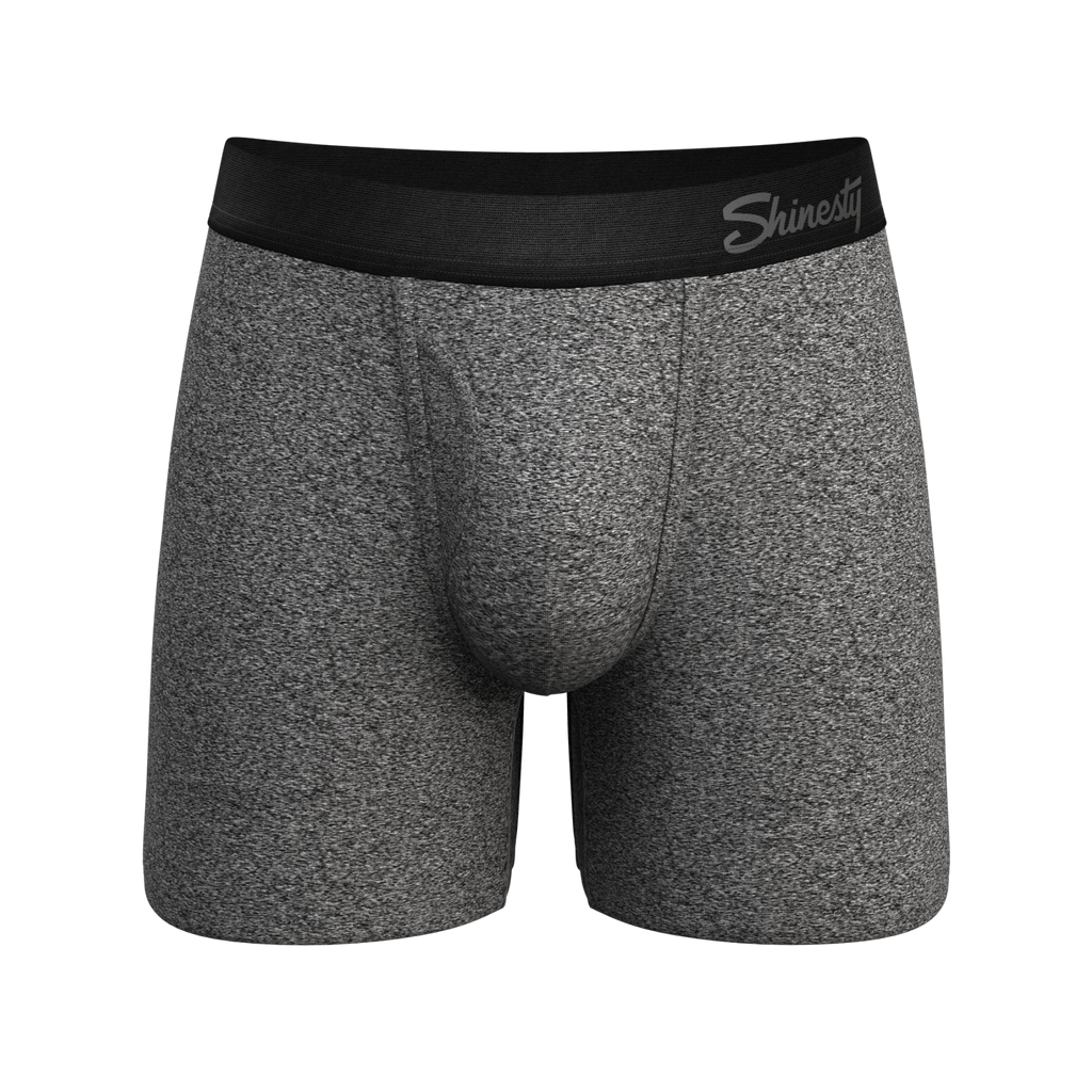 The Seattle Skyline | Black Marble Heather Ball Hammock® Pouch Underwear With Fly