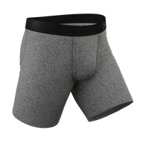 The Seattle Skyline | Black Marble Heather Long Leg Ball Hammock® Pouch Underwear With Fly